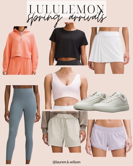 Lululemon spring arrivals, athletic, workout, fitness, sneakers, tennis shoes, athletic shorts, tennis skirt, leggings, pullover 

#LTKSeasonal #LTKfindsunder100 #LTKfitness