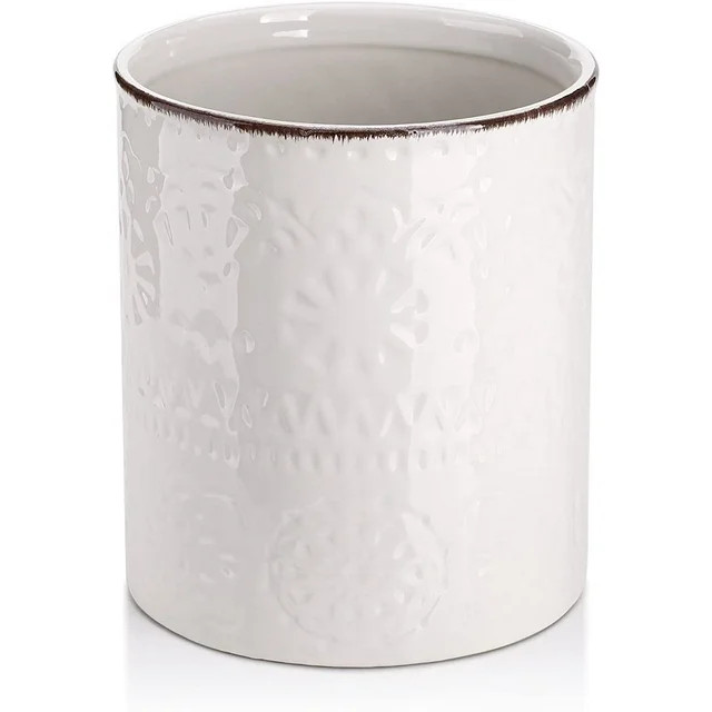 LIFVER Ceramic Kitchen Utensil Holder, 7.2in Large Utensils Crock, Farmhouse Utensil Caddy for Ki... | Walmart (US)