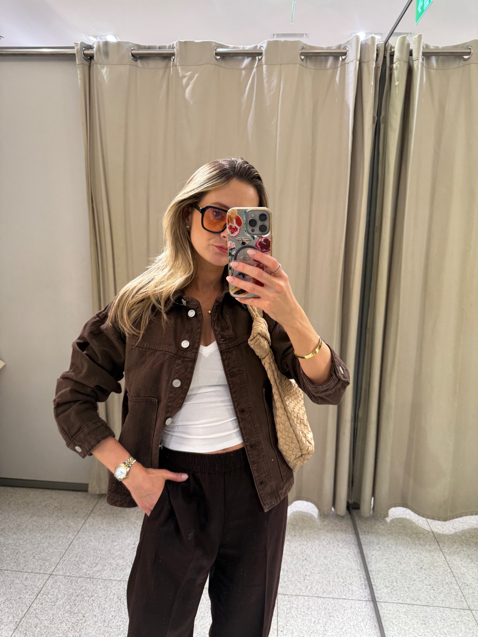 Brown denim shacket and brown linen trousers with a simple v neck baby tee . Casual spring outfit idea, perfect for an airport outfit too 

#LTKspring #LTKuk #LTKstyletip