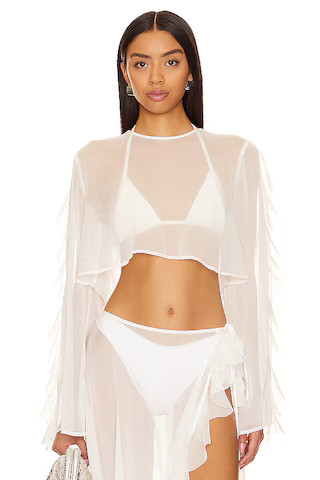 Shani Shemer Thoma Cropped Shirt in White from Revolve.com | Revolve Clothing (Global)