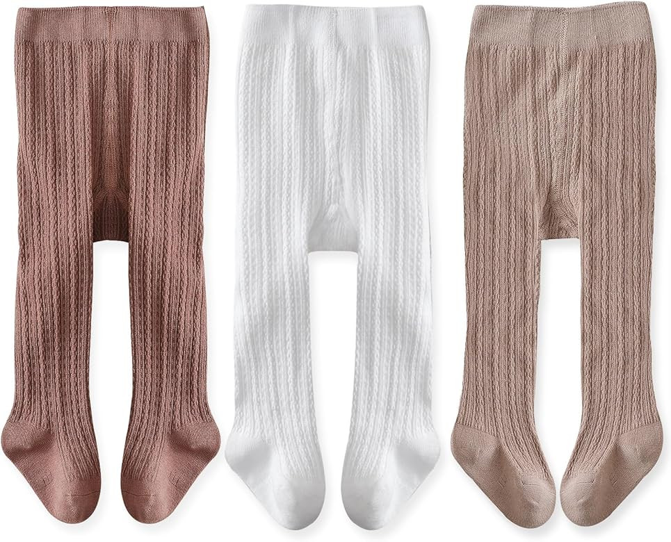 EPEIUS Baby Girls Tights Cable Knit Leggings Stockings Cotton Pantyhose for Newborn Infants Toddl... | Amazon (US)