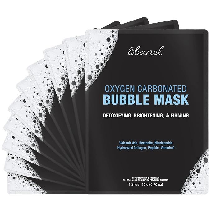 Ebanel 10 Pack Carbonated Bubble Clay Mask, Deep Cleansing Face Mask for Acne and Pores, Detox Vo... | Amazon (US)