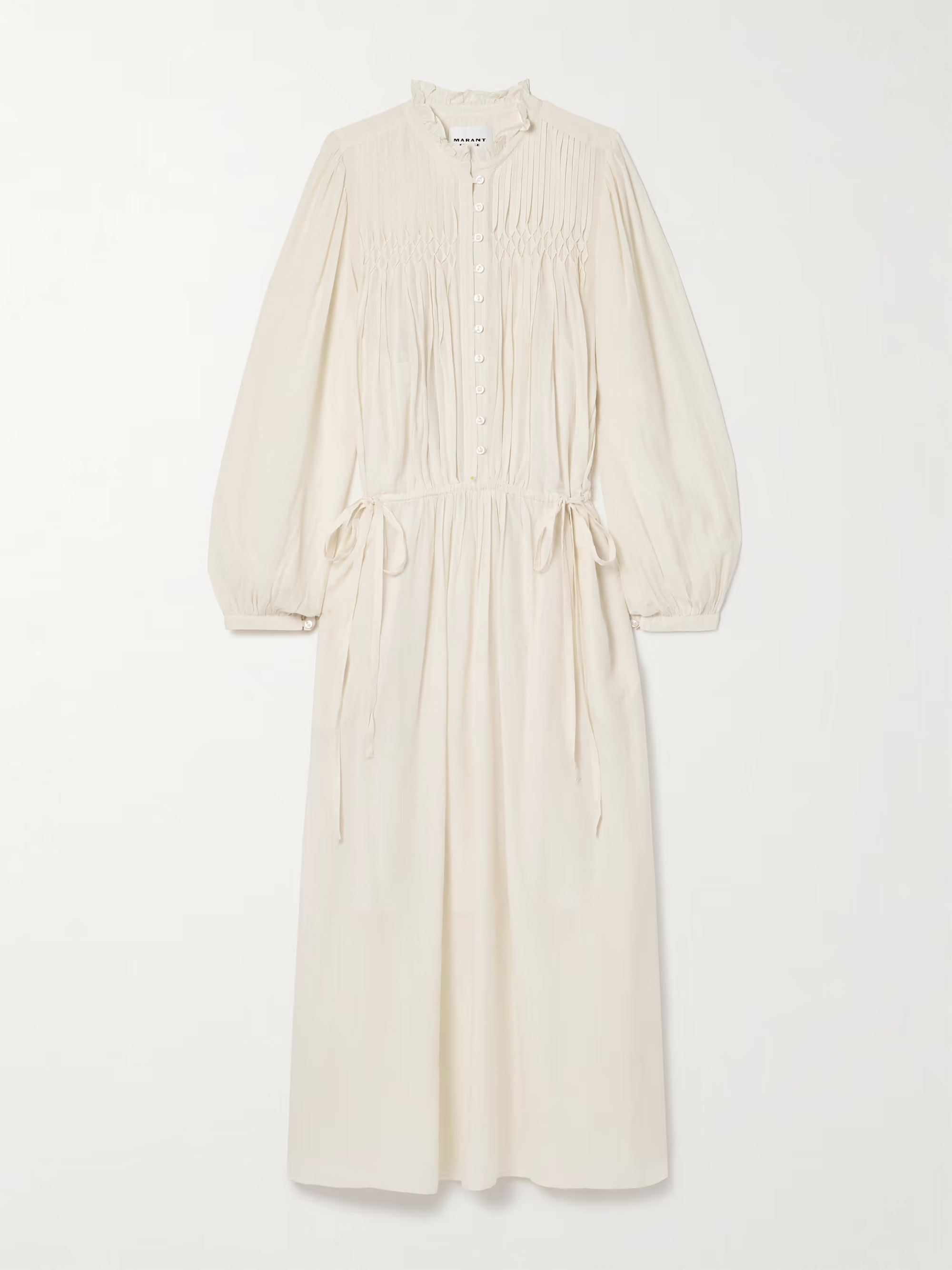 Dalida smocked cotton-blend voile midi dress | NET-A-PORTER (US)