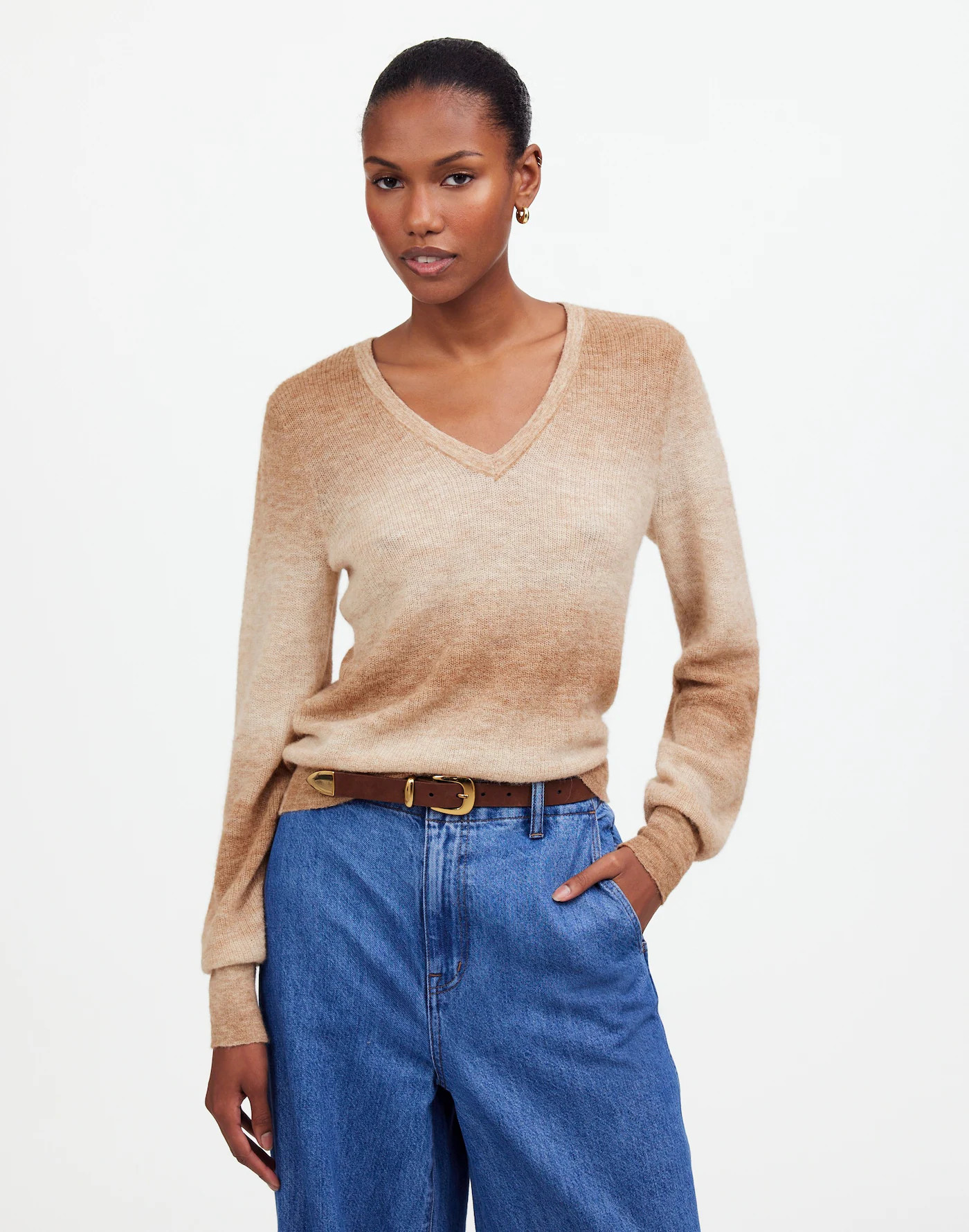Alpaca-Blend Deep V-Neck Sweater | Madewell | Madewell