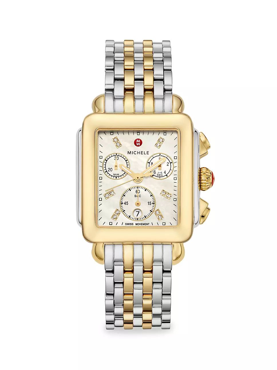 Deco 18K Yellow Gold & Diamond Chronograph Watch | Saks Fifth Avenue