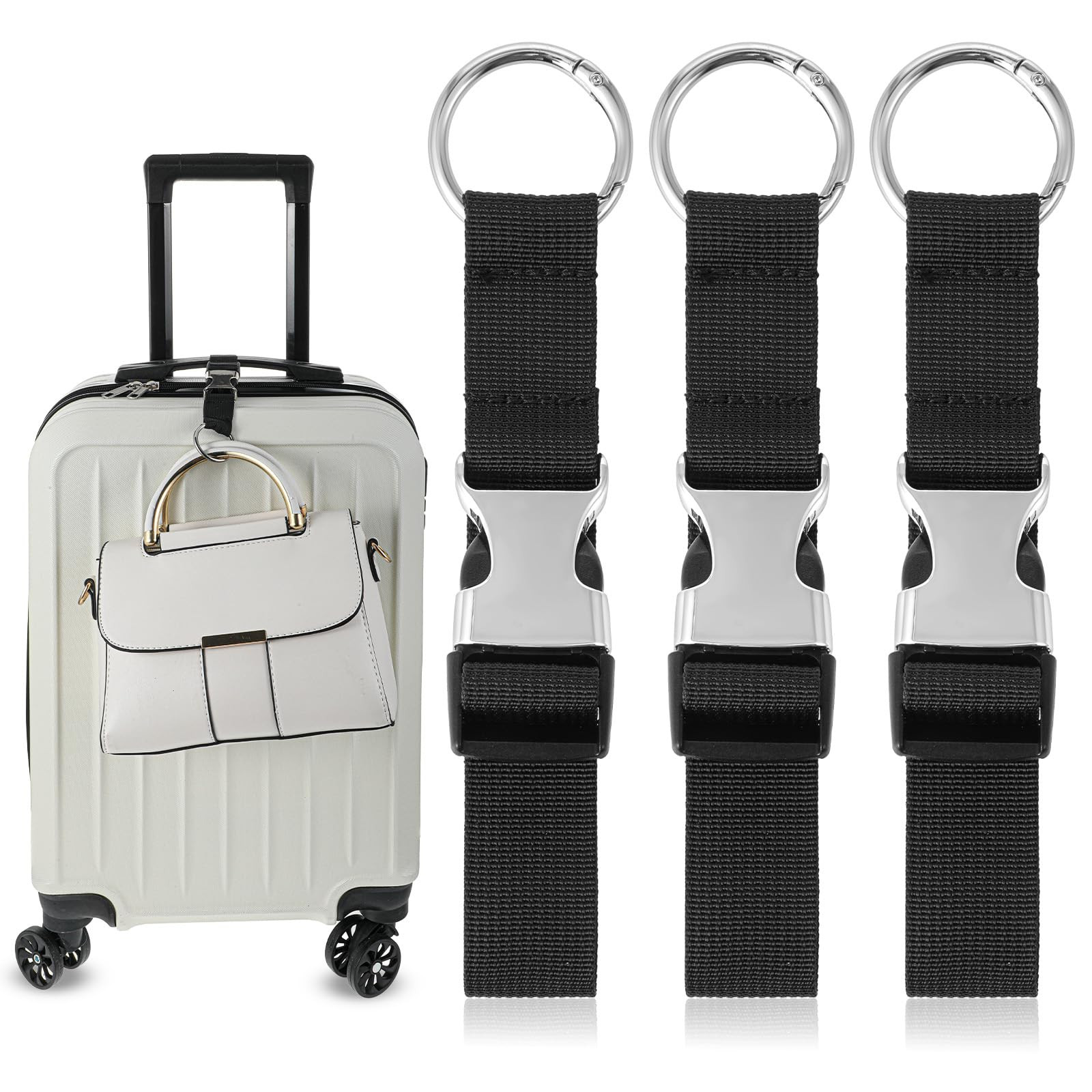 Ymapinc Jacket Holder Strap, 3 Pcs Add A Bag Luggage Straps Adjustable Suitcase Connecting Straps... | Amazon (UK)