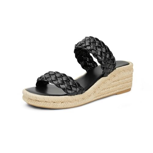 Arromic Women's Platform Wedge Sandals Braided Strap Slide Sandals for Women Casual Slip on Platf... | Amazon (US)