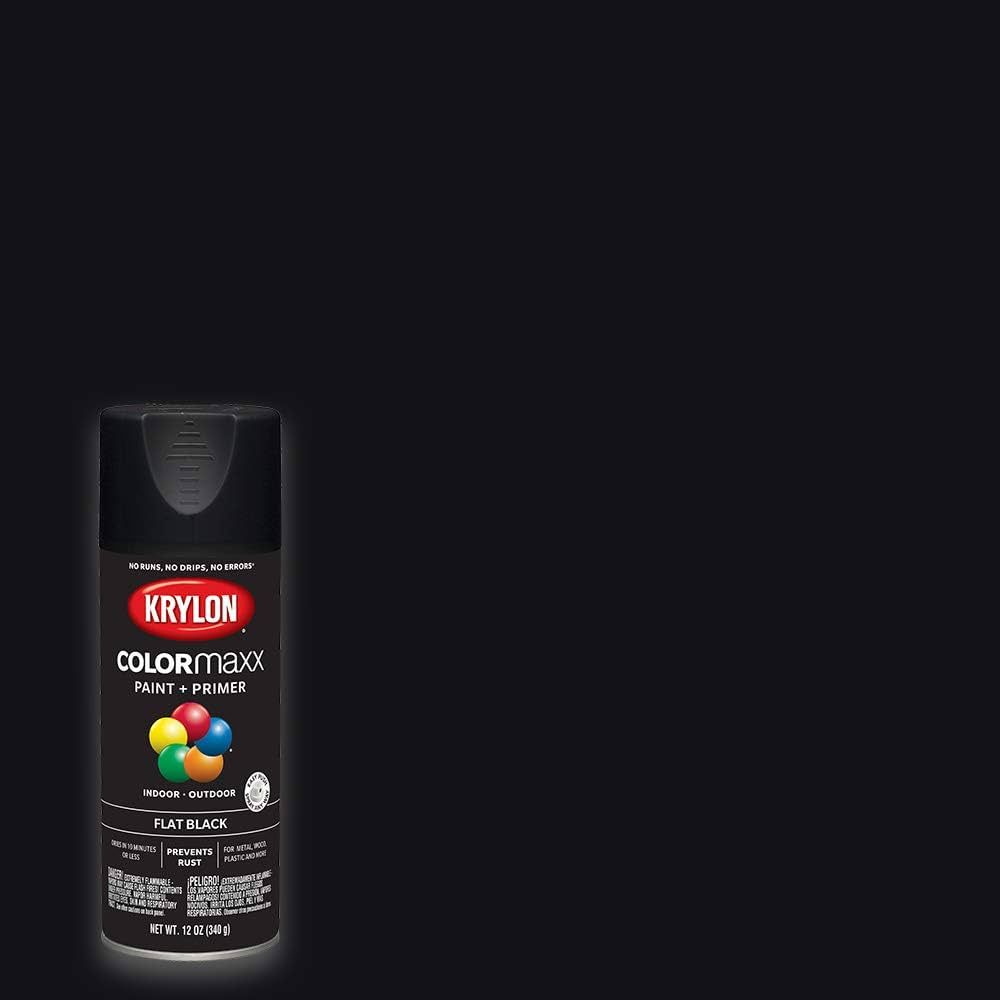 Krylon K05546007 COLORmaxx Spray Paint and Primer for Indoor/Outdoor Use, Flat Black , 12 Ounce (... | Amazon (US)