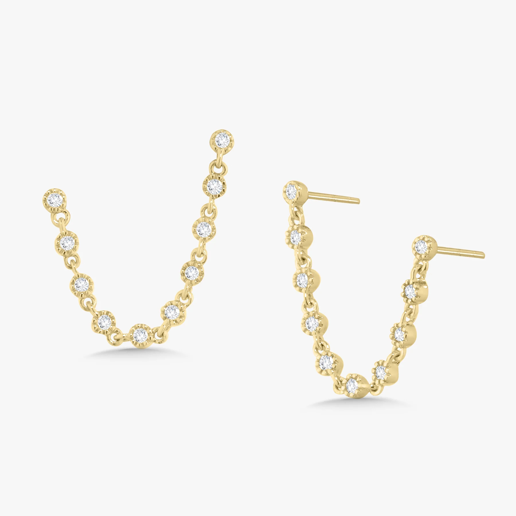 Double Piercing Diamond Stud Earrings | RW Fine Jewelry