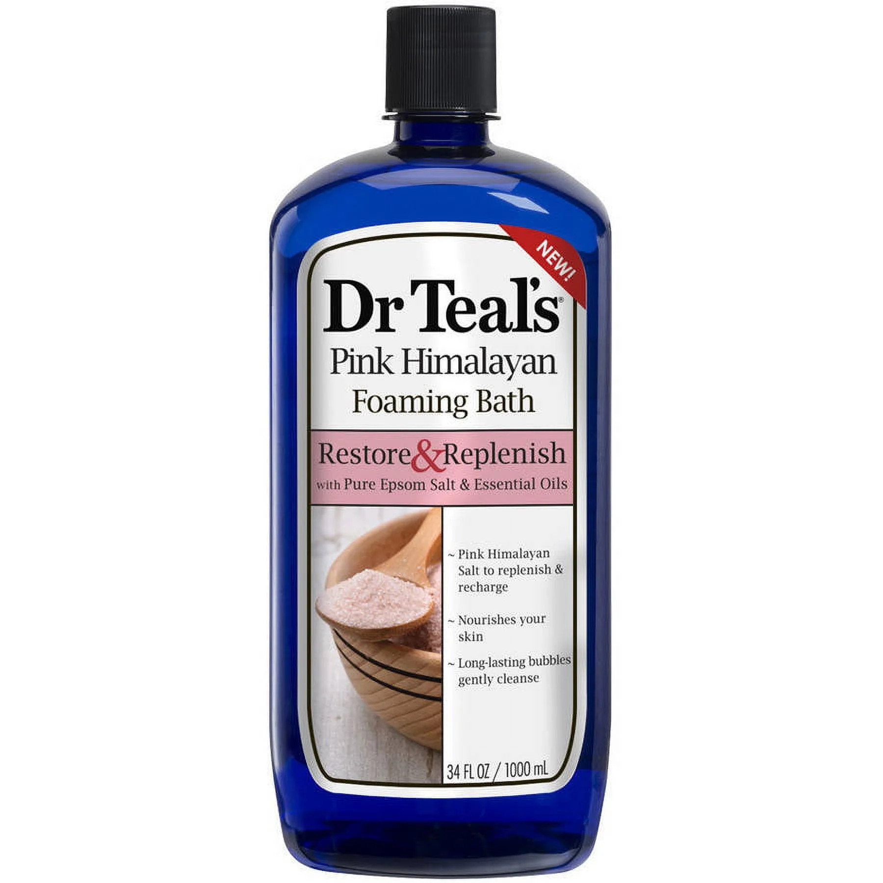 Dr Teal's Restore & Replenish Foaming Bubble Bath, with Pure Epsom Salt, Pink Himalayan Salt and ... | Walmart (US)