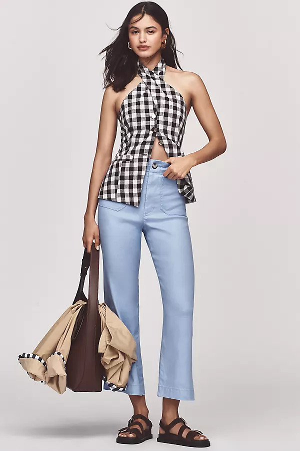 The Colette Cropped Wide-Leg Pants by Maeve: Linen Edition | Anthropologie (US)