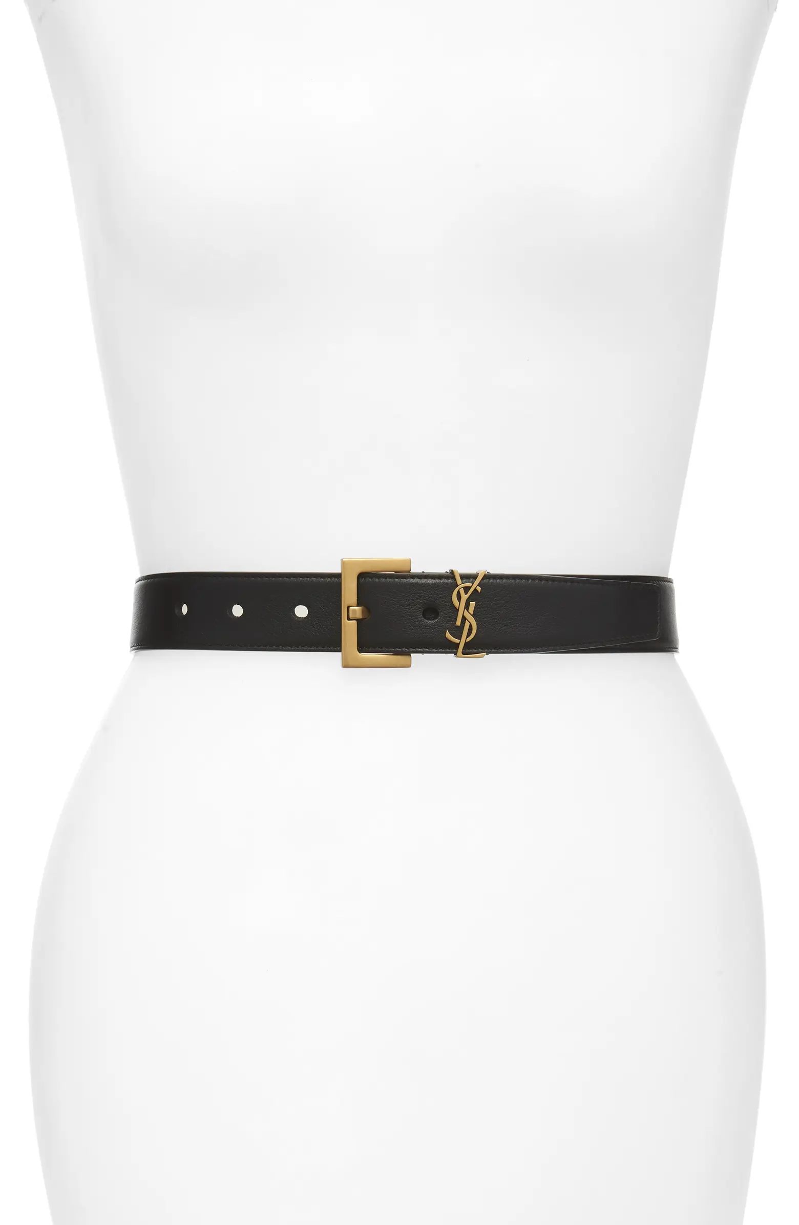 Laque YSL Monogram Leather Belt | Nordstrom