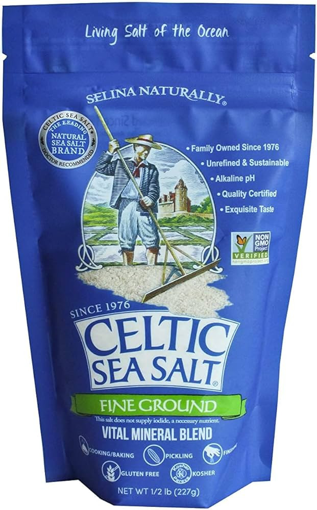 Celtic Sea Salt, Fine Ground Resealable Bag, 8 oz | Amazon (US)
