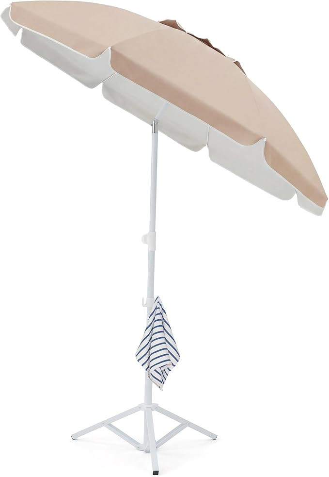 JEAREY 6.5ft Sun Shade Umbrellas, Portable Umbrella with Stand, Lightweight Sun Protection Free S... | Amazon (US)