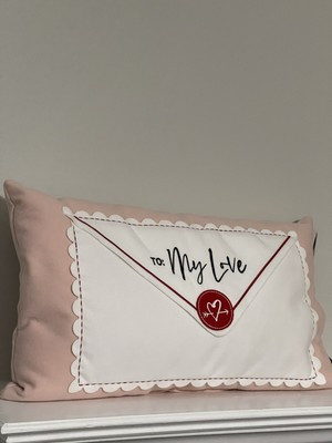 Valentine Day Pillow "To My Love" Note Pillow Hearts 24x12 | eBay US