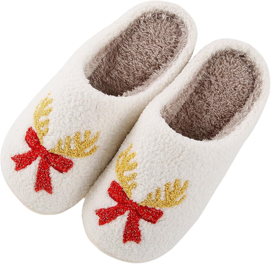 Halloween Pumpkin Slippers for Womens Mens Cute Cartoon Slippers Plush Warm Memory Foam Shoes | Amazon (US)