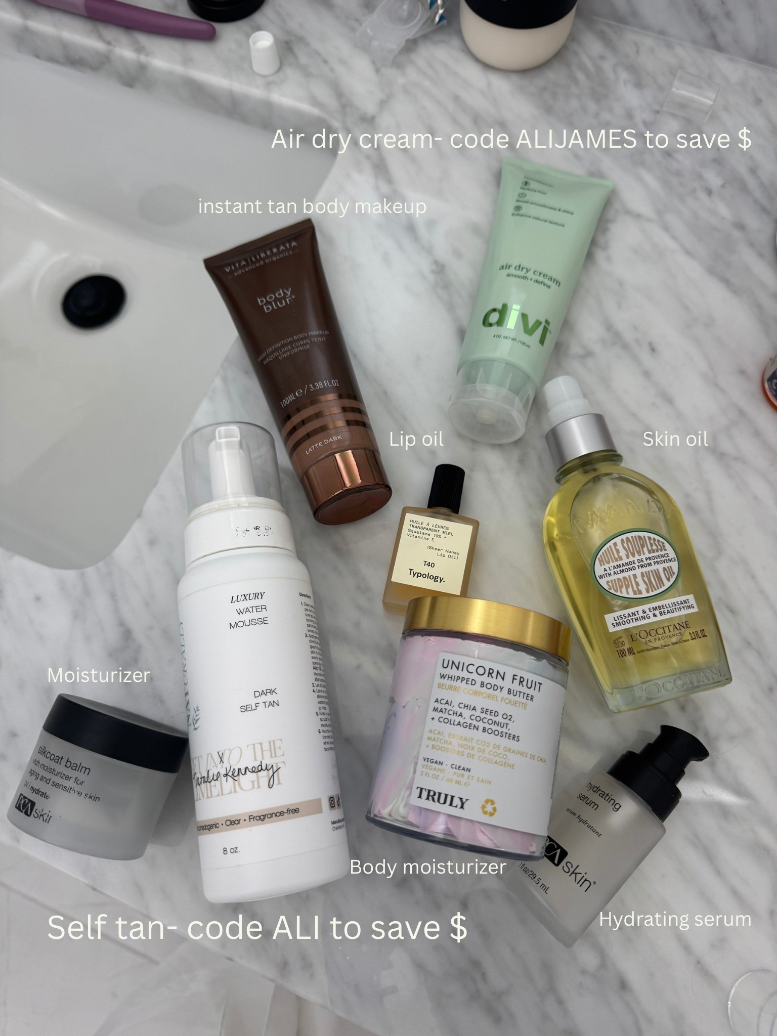 Beauty favorites right now!!! On get into the limelight you can use code ALI to save and on divi you can use code ALIJAMES to save! 