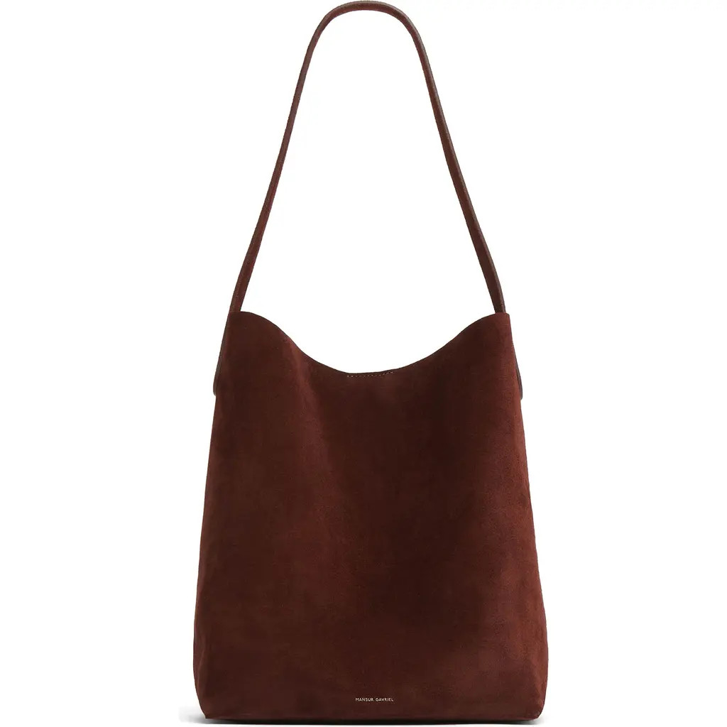 Mansur Gavriel Everyday Cabas Suede Hobo Bag in Chocolate at Nordstrom | Nordstrom