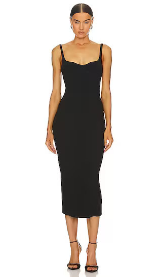 Zoey Midi Dress in Black Midi Dress Midi Wedding Guest Dress Midi Summer Dress Midi Fall Dress | Revolve Clothing (Global)