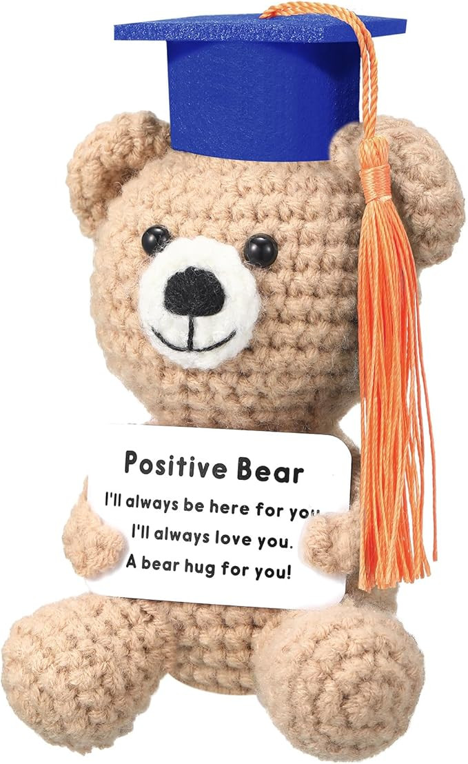 Gerrii Graduation Positive Crochet Bear Gifts Small Inspirational Class of 2025 Grad Bear Gift wi... | Amazon (US)