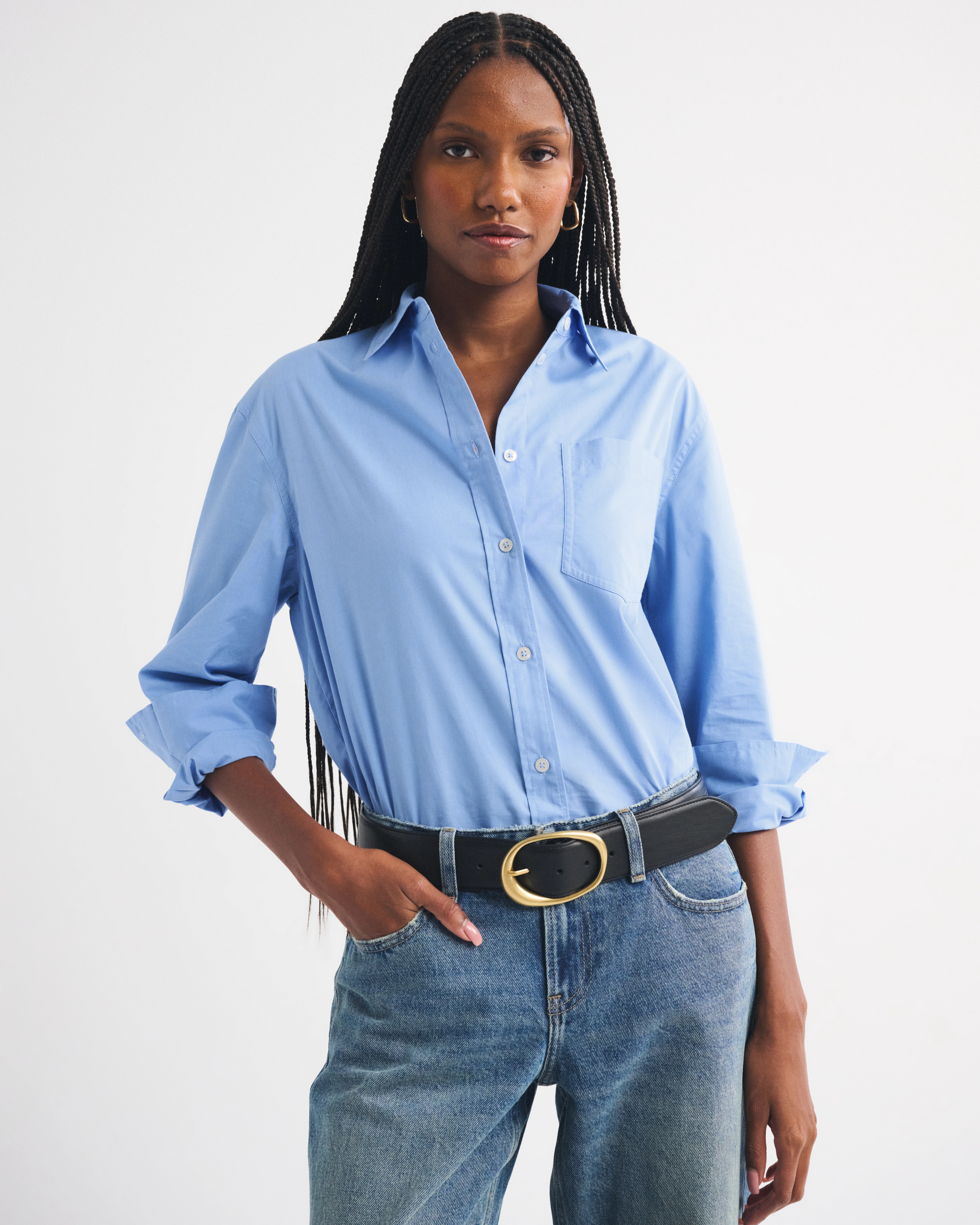 Oversized Poplin Shirt | Abercrombie & Fitch (US)