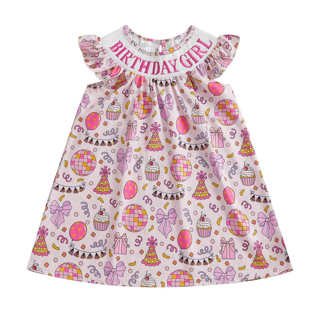 Birthday Outfit Girl Donut Birthday Girl Dress Peter Pan Collar Dresses Toddler Little Girls Smoc... | Amazon (US)