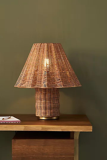 Sutton Rattan Table Lamp | Anthropologie (US)