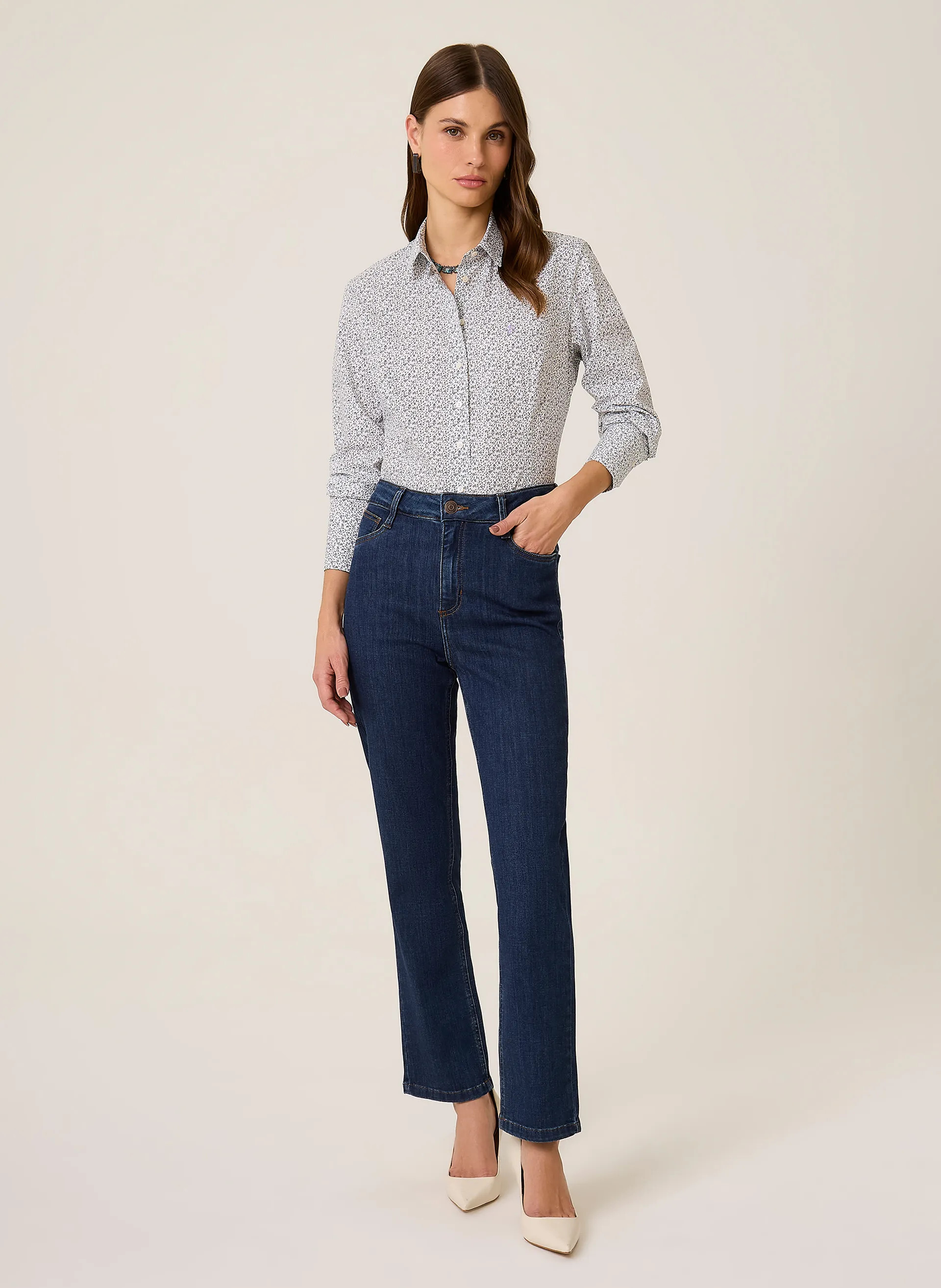 Calça Jeans Reta Cropped Dudalina Feminina - Dudalina | Dudalina (BR)