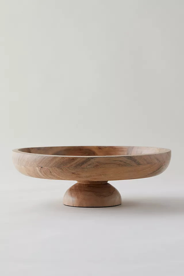 Acacia Wood Footed Serving Bowl | Anthropologie (US)