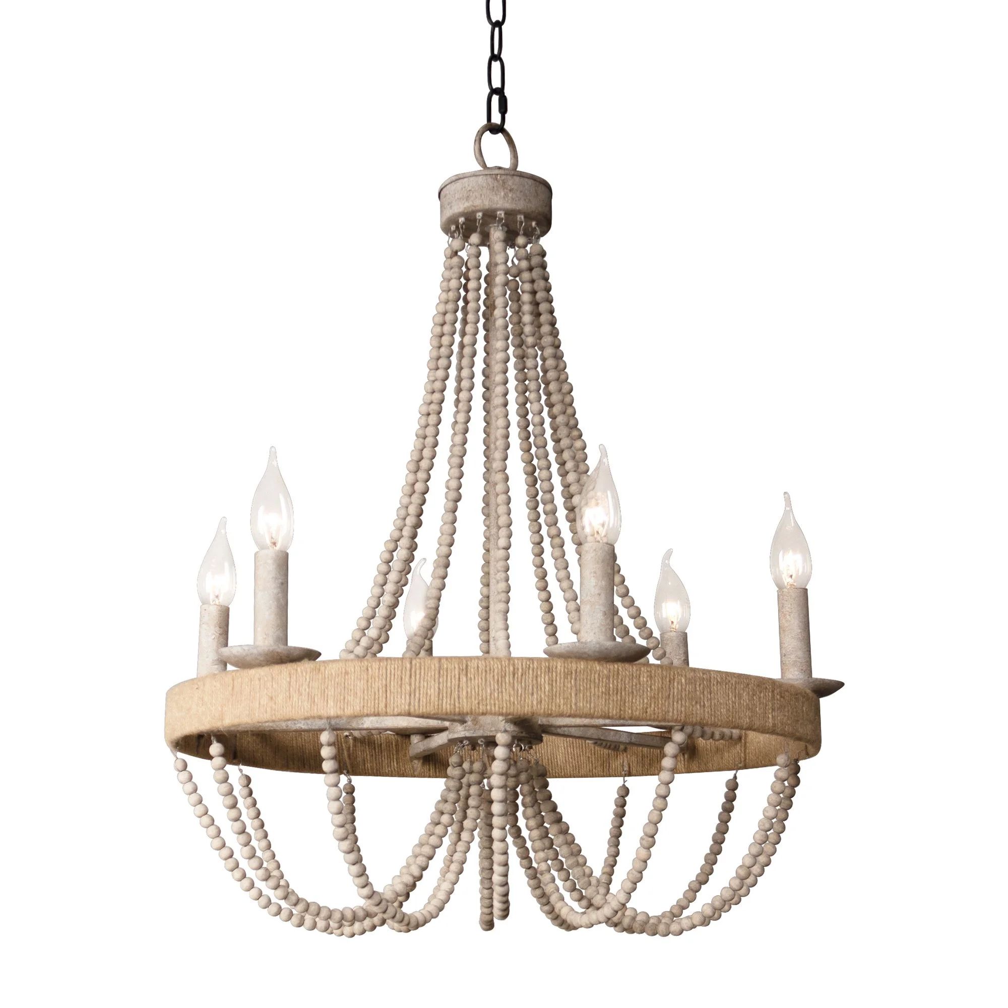 6 - Light Candle Style Empire Chandelier With Beaded Accents | Wayfair North America