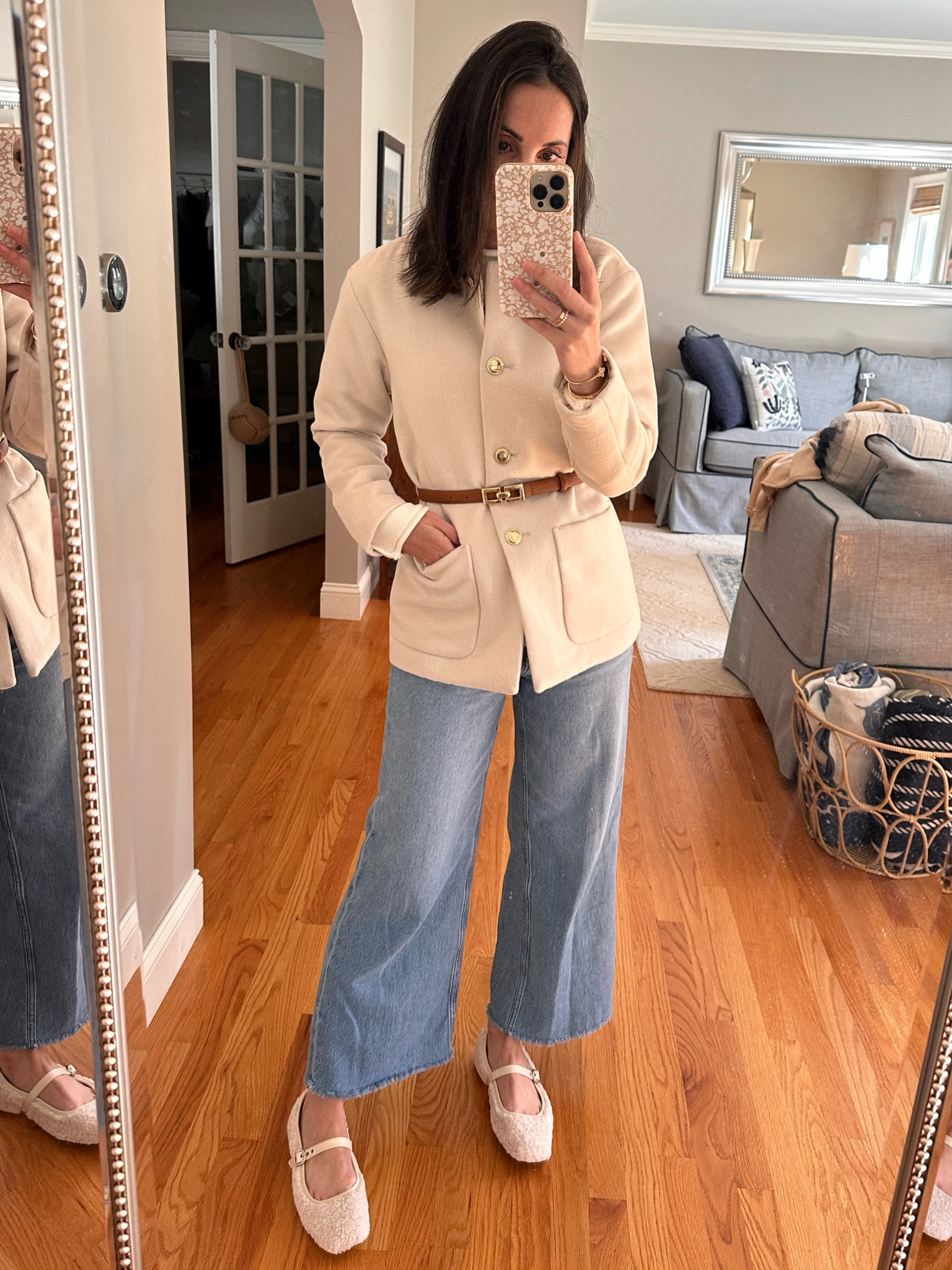 Belted coat for fall winter 