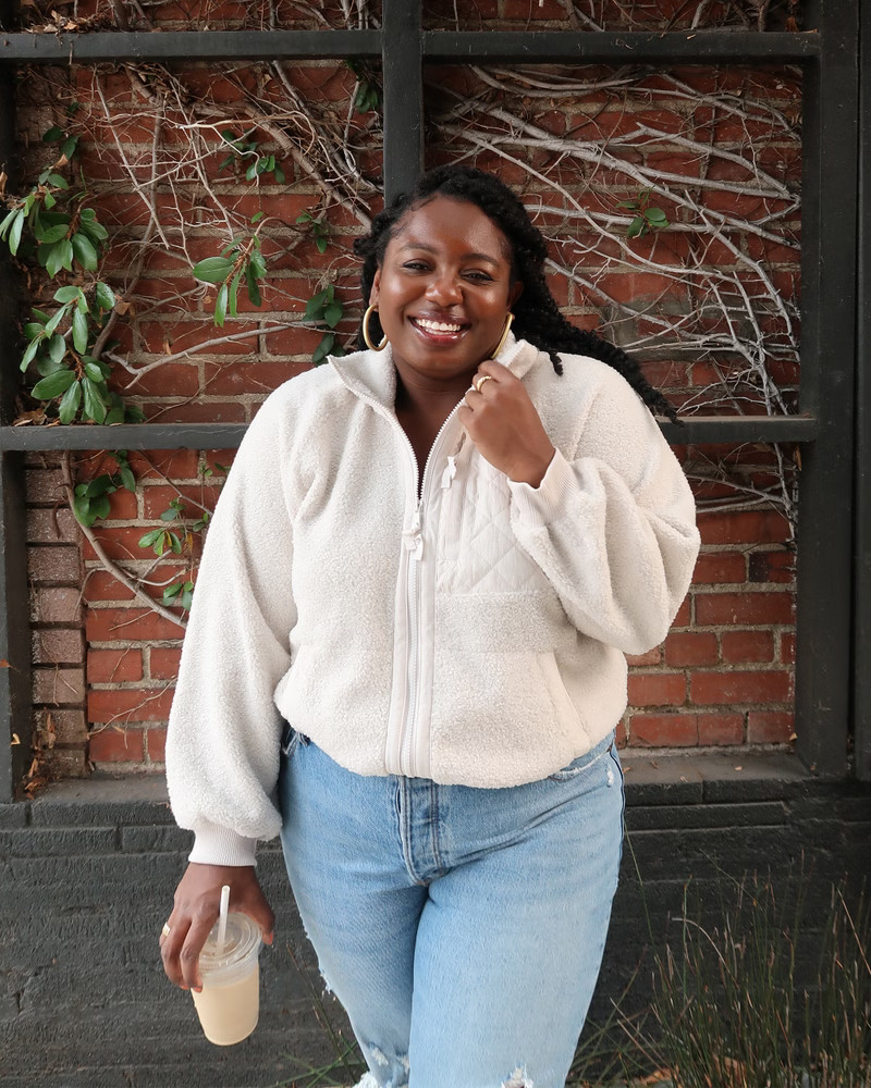 Cinched Sherpa Full-Zip Jacket | Abercrombie & Fitch (US)