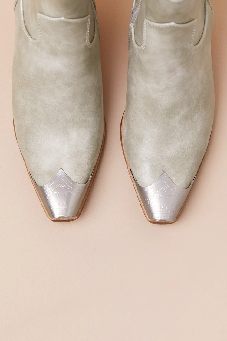 Naiya Green Western Ankle Boots | Lulus