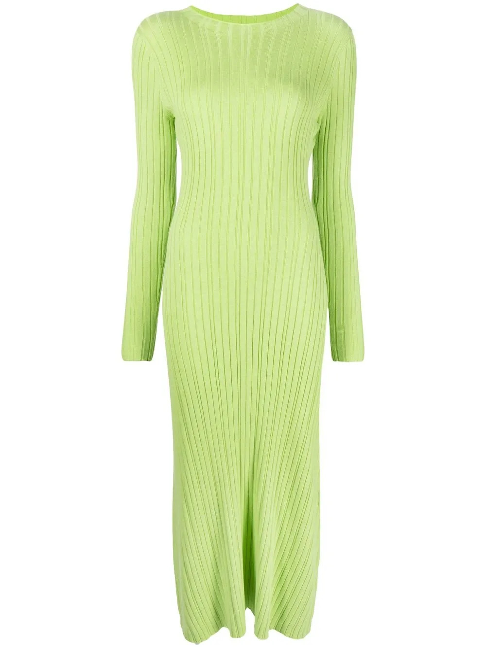 ribbed-knit long-sleeve midi dress | Farfetch Global