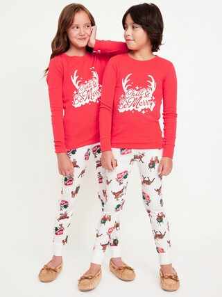 Gender-Neutral Graphic Snug-Fit Pajama Set for Kids | Old Navy (US)