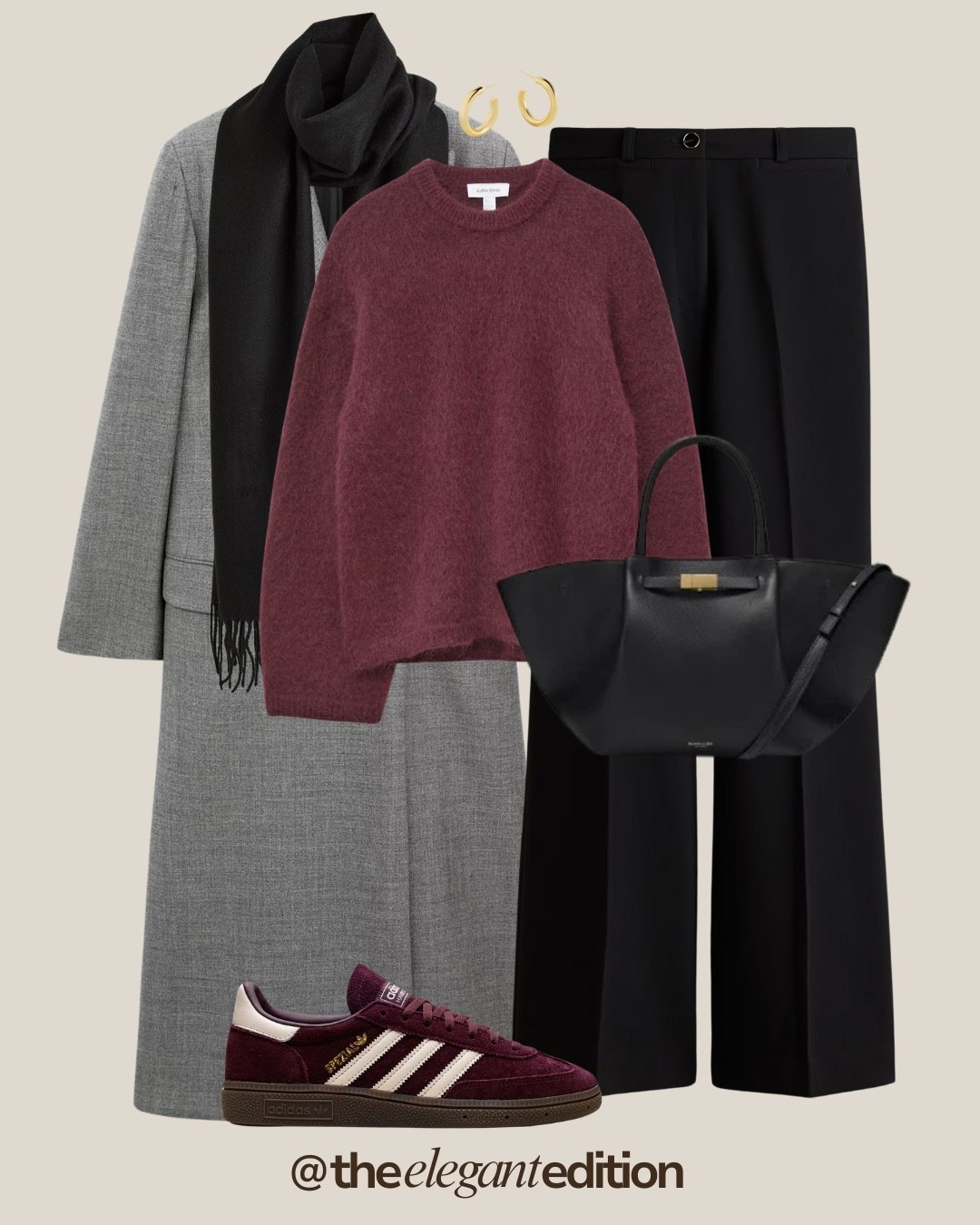 Burgundy knit with grey coat casual chic
Grey wool coat, burgundy sweater, black pants, Adidas Spezial sneakers

#LTKeurope #LTKstyletip #burgundysweater #adidasspezial #casualchic

#LTKeurope #LTKstyletip #LTKwinter