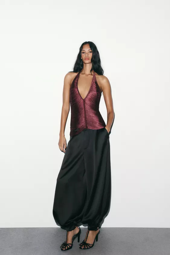 HALTER TOP WITH FRINGING | Zara UK