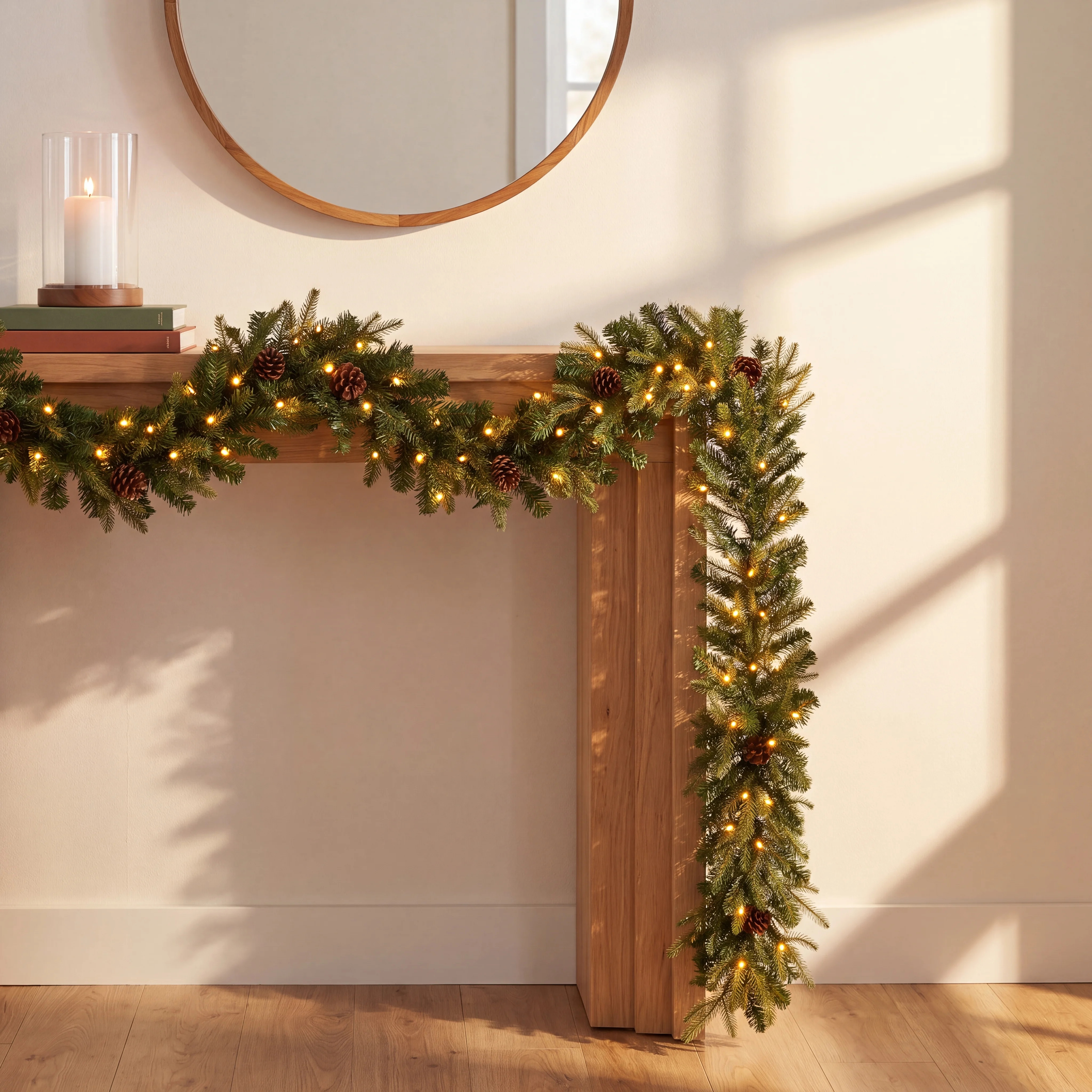 Soperton 9ft Greenery Christmas Garland With Lights | Wayfair North America