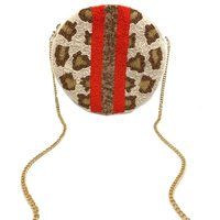 Cheetah With Red Stripes Round Beaded Crossbody Purse - Vacation Cheetah Handbag -Bags & Purses | Etsy (US)