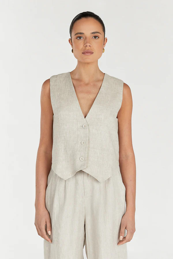BANKS NATURAL LINEN VEST | DISSH