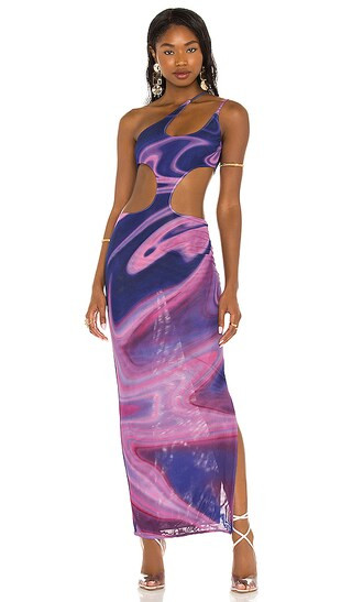 X REVOLVE Aiya One Shoulder Dress in Purple | Revolve Clothing (Global)