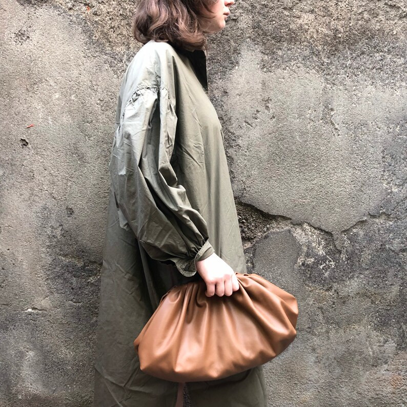 Brown Lambskin Oversized Cloud Clutch Soft Leather Voluminous | Etsy | Etsy (US)