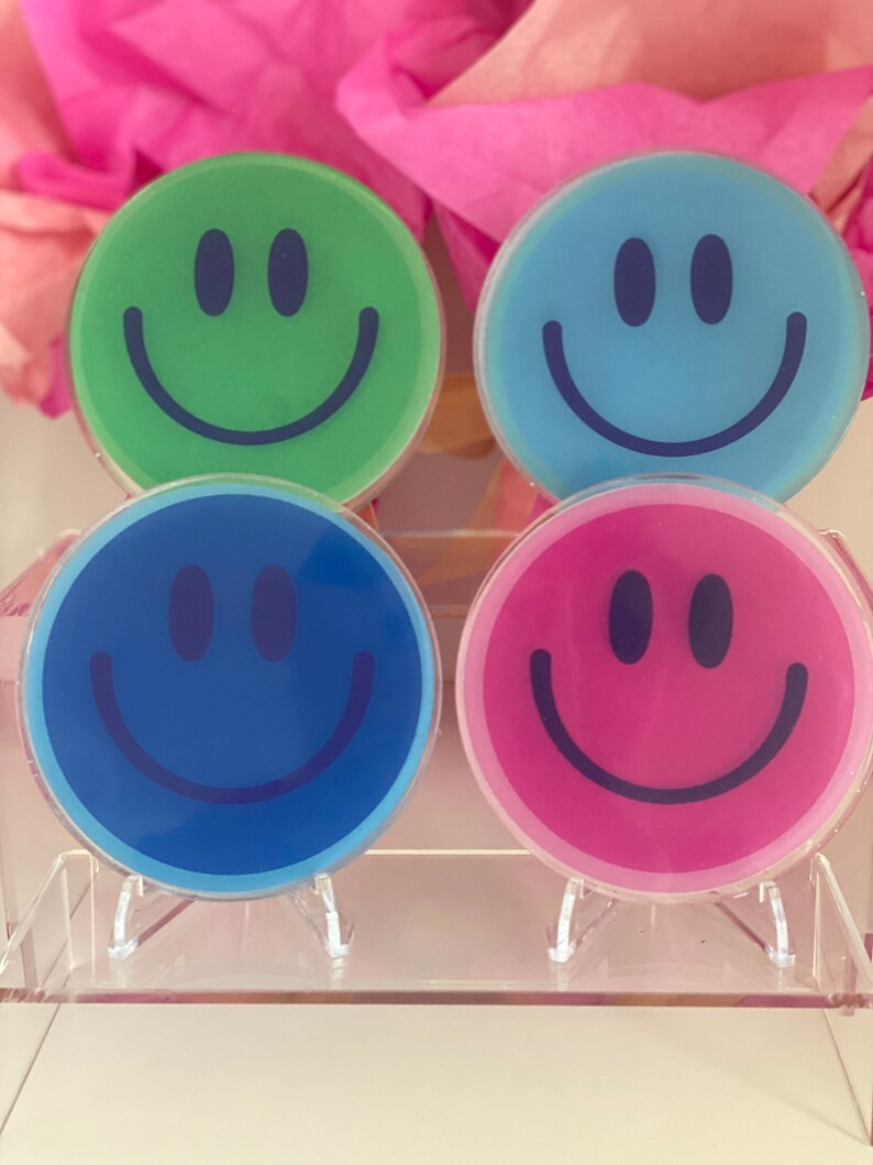 Happy Face Coasters Preppy Coasters Bar Cart Styling Drink - Etsy | Etsy (US)
