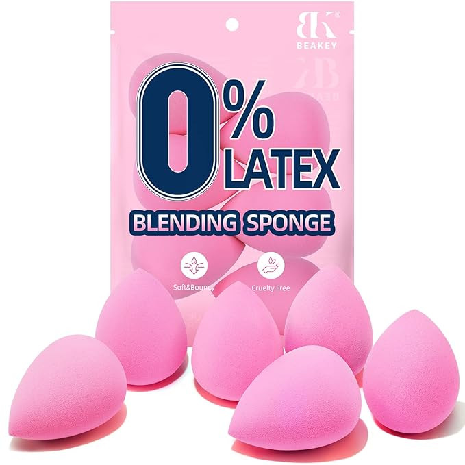 BEAKEY Super Soft Makeup Sponge Set, Latex Free and High-definition Set of 6 Blender Beauty Spong... | Amazon (US)