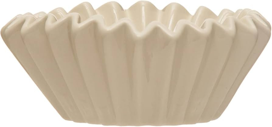 Creative Co-Op Fluted Stoneware, White Bowl | Amazon (US)