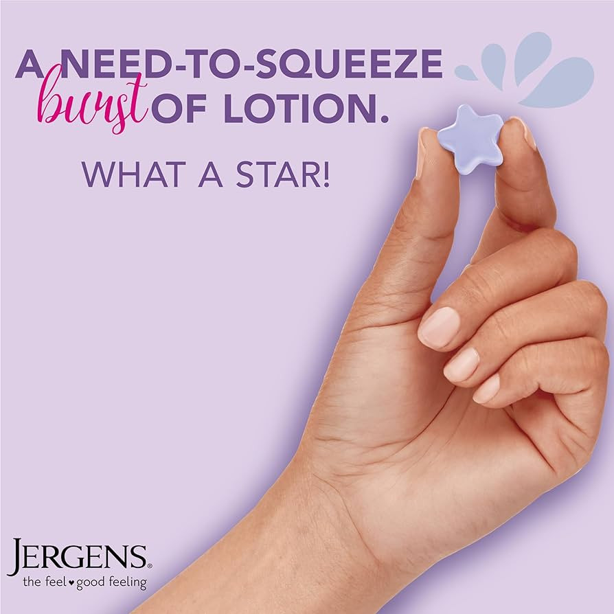 Jergens Lavender Lotion Bursts, Squishy Star-Shaped Moisturizer Bursts, 38 Ct | Amazon (US)