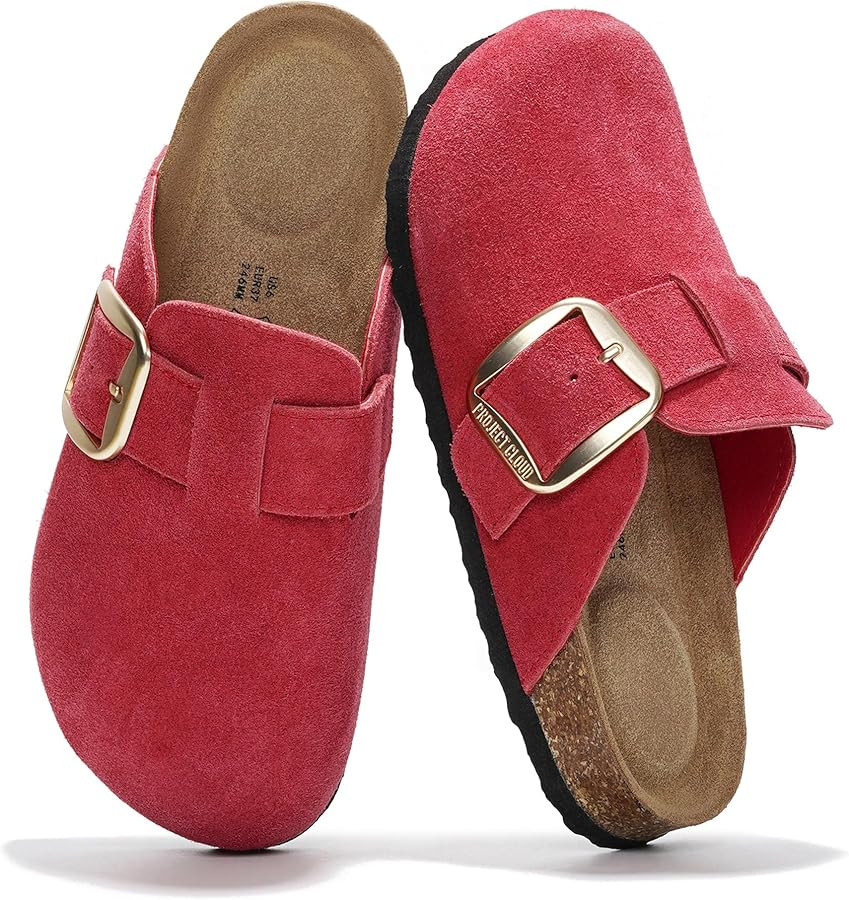 Project Cloud Genuine Leather Clogs for Women Shoes - Memory Foam Insole, Non-Slip & Natural Cork... | Amazon (US)