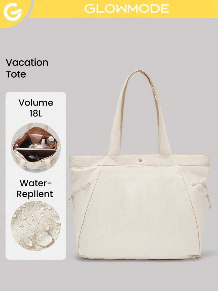 GLOWMODE 18L Nylon Water-Repellent Zipper Pocketed Tote Bag Beach Travel Daily Casual | SHEIN