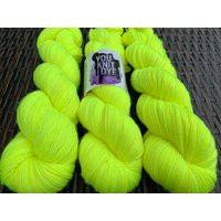 Hand Dyed Sock Yarn Neon Yellow, Tonal, Biodegradable, Ready To Ship | Etsy (US)