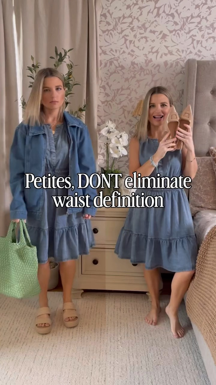 Comment SHOP for a 🔗! 🩵 🤍 

#petitestyle #petitetips #petitehacks #styletips #stylehacks whattowear grwm outfitinspo ootd styling styletips stylehacks denimdress springtime summertime petite friendly